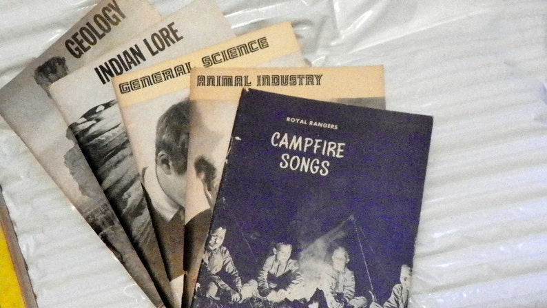 Vintage Bundle of Boy Scout Books 10 Handbooks Merit Badge Books Royal Rangers BSA