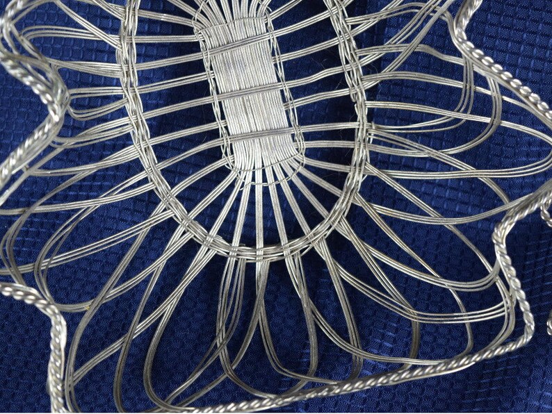 2 Vintage Silver Metal Wire Christmas Tree Baskets Holiday Etsy