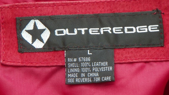Vintage Ladies Red Leather Jacket Fringe Bottom S… - image 5