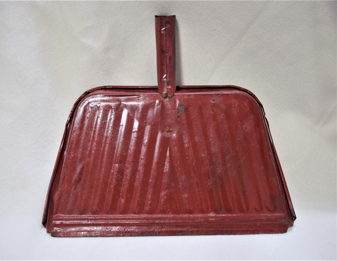 Vintage Red Rusty Dustpan Large All Metal Dust Pan with Hook Etsy