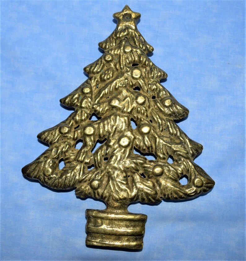 Vintage Brass Trivets Christmas Tree or Wreath Holiday Etsy