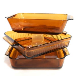 Vintage Amber Casserole Dish Anchor Hocking Small Baking Pan Loaf Pan Ovenware Cooking Pans Listing is for Choice Nice for Small Space