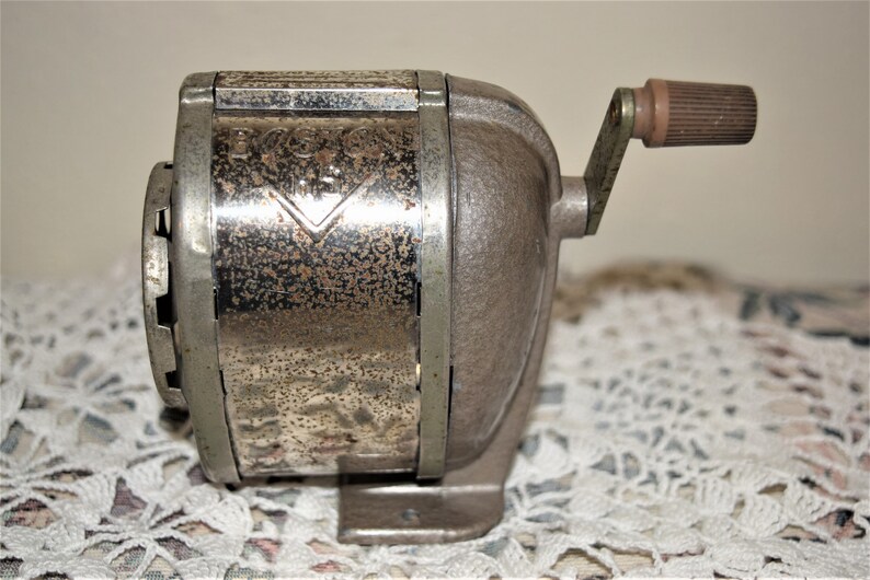 Vintage Boston Pencil Sharpeners Manual Hand Crank Durable Etsy
