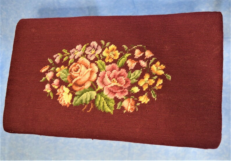 Elegant Needlepoint Bench With Cast Iron Legs Piano Bench Etsy