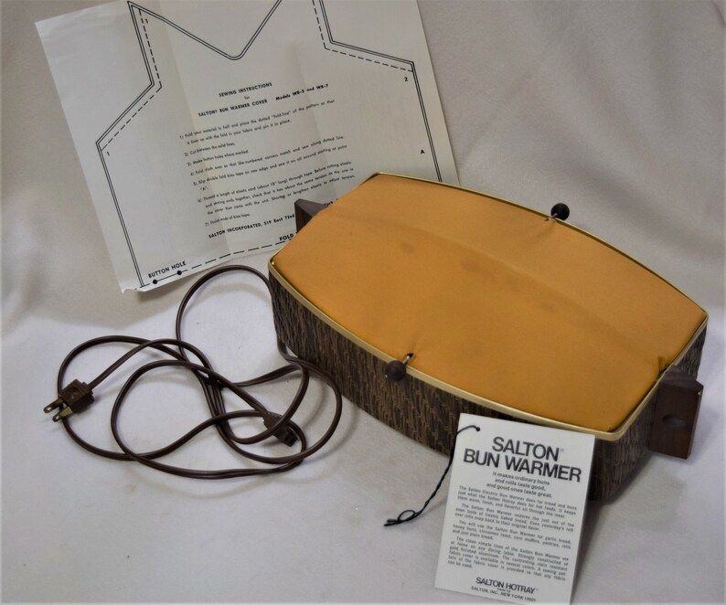 Retro Electric Bread Warmer with Dark Gold Fabric Lid Etsy