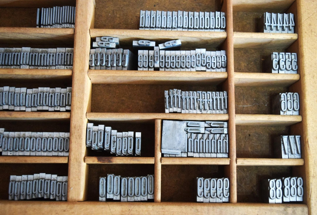 Small Typeset Frame Vintage Metal Letterpress Skinny Font Half Inch Typeset Buy 5 Get 20% ...