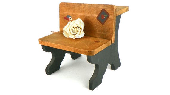 Vintage Wood Doll Size School Desk Solid Timeout Chair Or