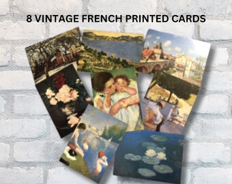 8 Vintage French Painting Greeting Cards Printed by Reunion des Musees Nationaux et Flammarion in France in 1997 Blank Unused