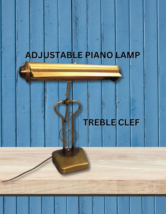 Vintage Piano Lamp Adjustable Antique Brushed Gold Metal Sheet Music Light Table Lighting Home Decor