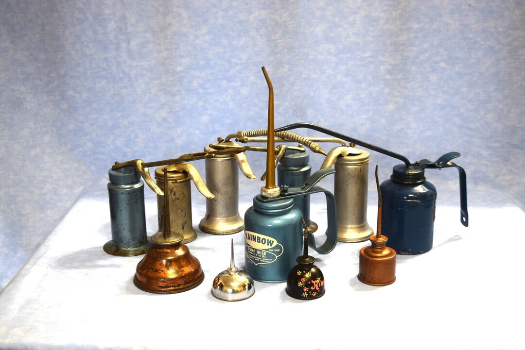Vintage Oil Can Oilers Thumb Pump Manual Hand Pump Handle Oilers Eagle