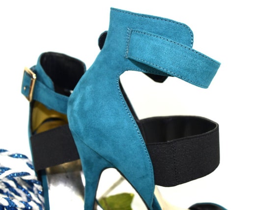 dark teal high heels
