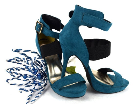 teal suede shoes