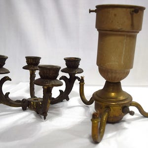 Vintage Lamp Parts Choice Set - Decorative Parts - Footed Lamp Base - Flat Lamp Base - Chimney Shade Holder - Chandelier Parts