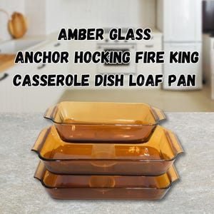 Vintage Amber Loaf Baking Pan Anchor Hocking Fire King Small Casserole Dish Ovenware Cooking Pans Listing is for Choice Nice for Small Space