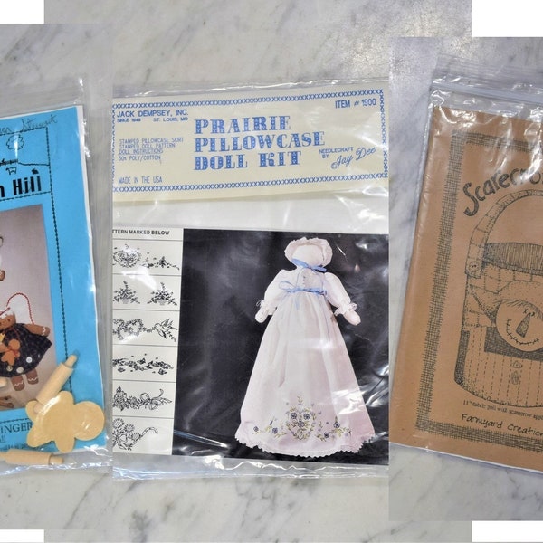 Holiday Sewing Kits Patterns Angel Gingerbread Ornaments Pillowcase Doll Kit Scarecrow Fabric Pail for Halloween