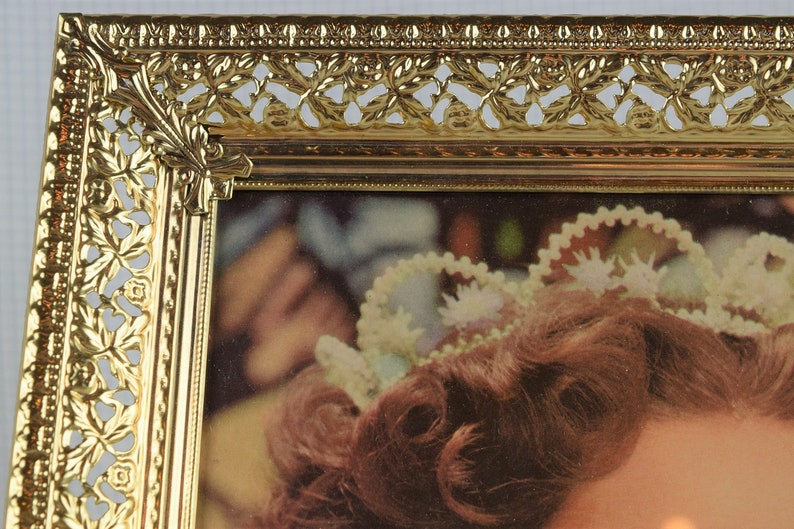 Gold Metal Filigree Picture Frame Ornate Wedding 8 X 10 Photo By Metalcraft