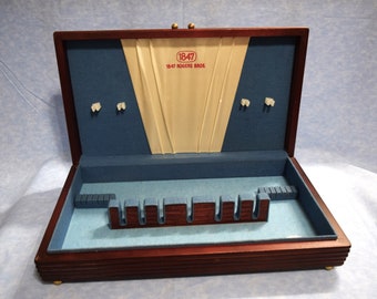 Vintage Silverware Box Chest 1847 Rogers Flatware Chest Anti-Tarnish Box for Silverware Storage Blue Felt Lining