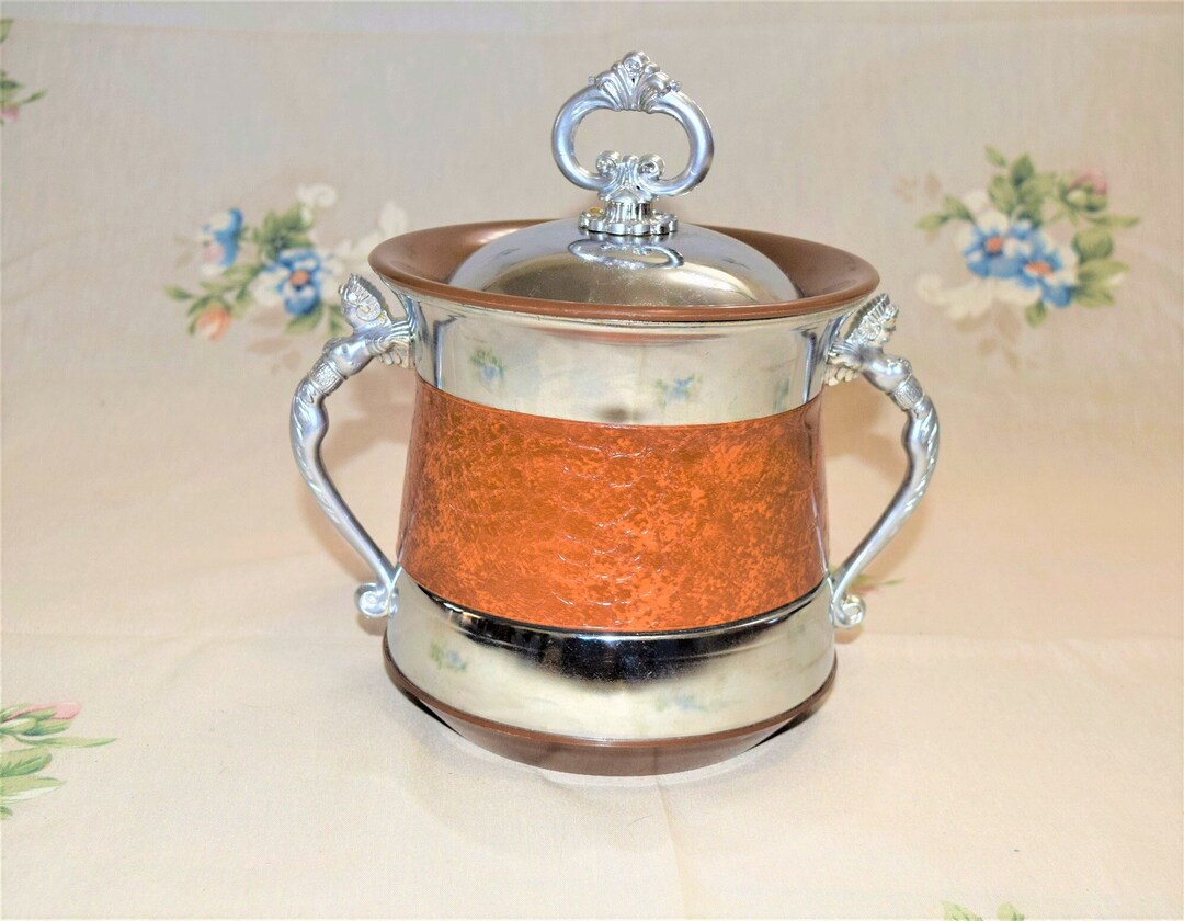 Vintage Ice Bucket Faux Alligator Leather Ice Bucket Roman Etsy