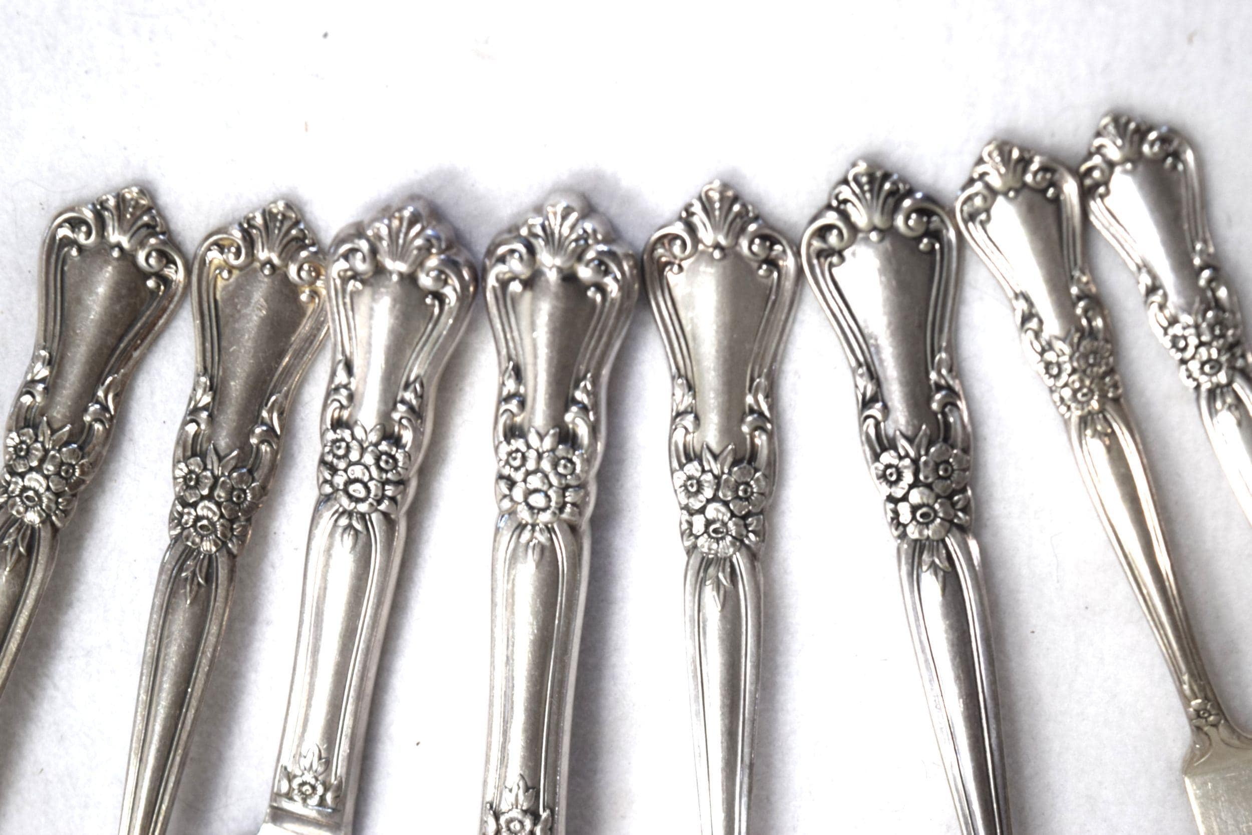 1956 Valley Rose Silverware by Wm A Rogers Oneida Silver with Rose Bouquet Design Tablespoons, Teaspoons, Dinner Forks