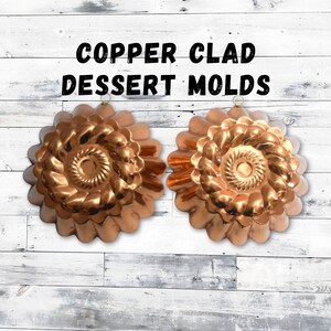 Pair of Vintage Copper Clad Gelatin Dessert Molds Farmhouse Kitchen Wall Decor