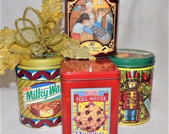 Vintage 90s Advertising Tins Toll House Cookies Milky Way