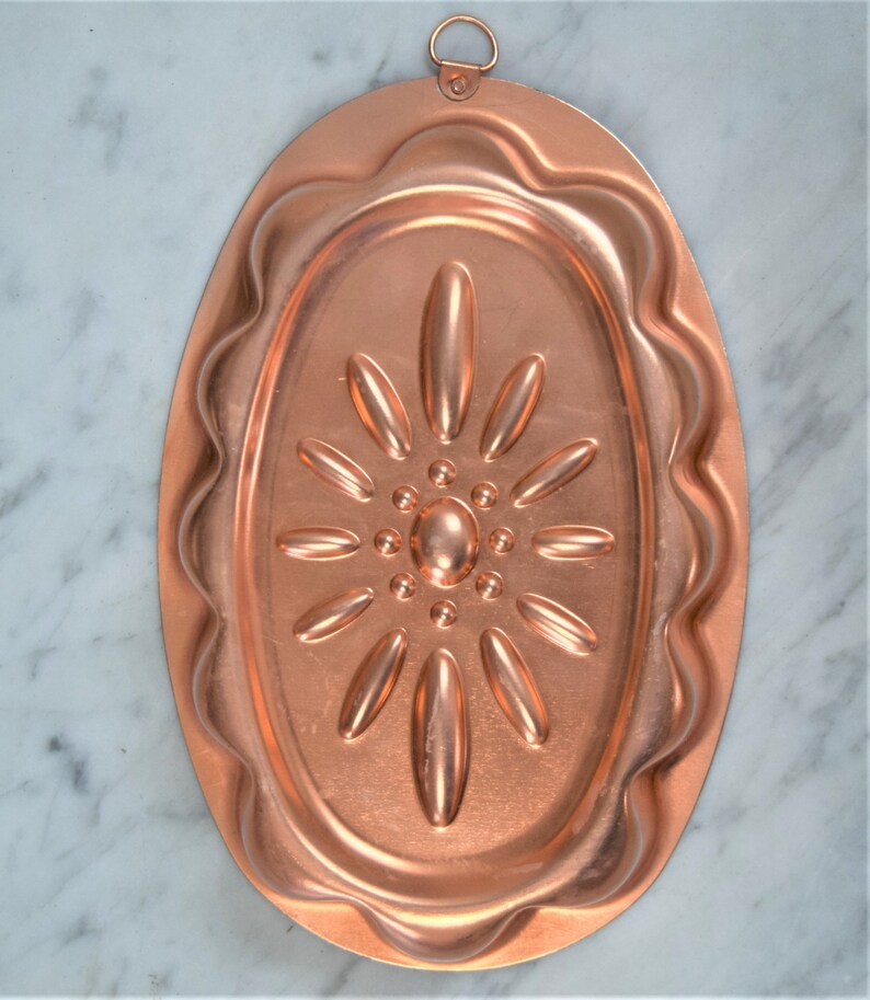 Vintage Copper Aluminum Jello Molds Oval Starburst Whirligig Etsy