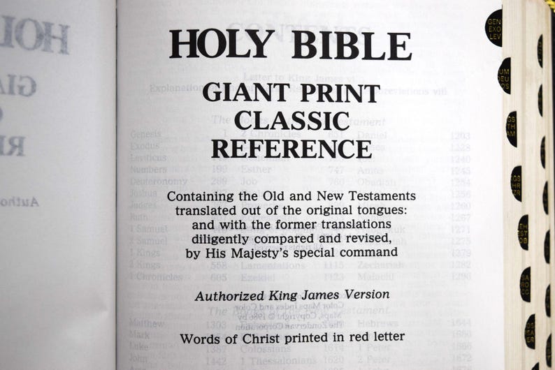 Vintage Holy Bible KJV King James Red Letter Edition Giant Print or ...