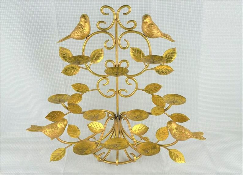 Large Vintage Bird Candelabra Ornate Candleholder Free Etsy