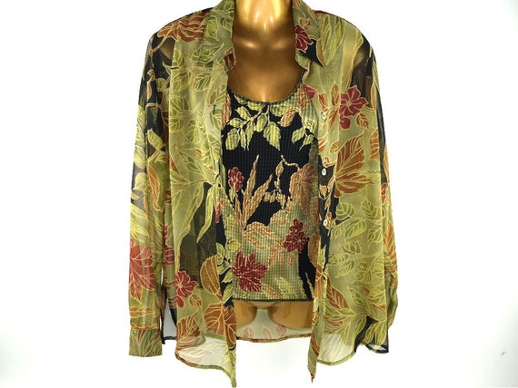 olive green sheer shirt
