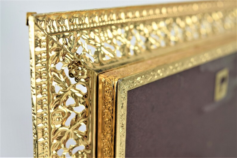 Gold Metal Filigree Picture Frame Ornate Wedding 8 X 10 Photo By Metalcraft