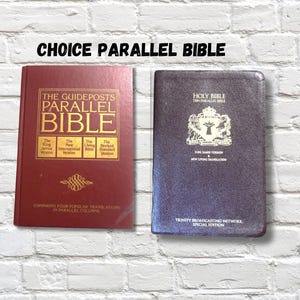 The Holy Bible Parallel Bible Four Translations KJV King James NIV New International Living Bible Revised Standard Choice