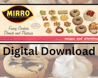 DIGITALER Download Vintage Mirro Cookie Rezepte Donuts & Gebäck Broschüre Herunterladbare Datei Mid Century Yummy Rezepte und Anweisungsbroschüre