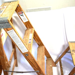 Vintage Wood Step Ladder 6 Step, 4 Step, or 3 Step Folding Wooden ...
