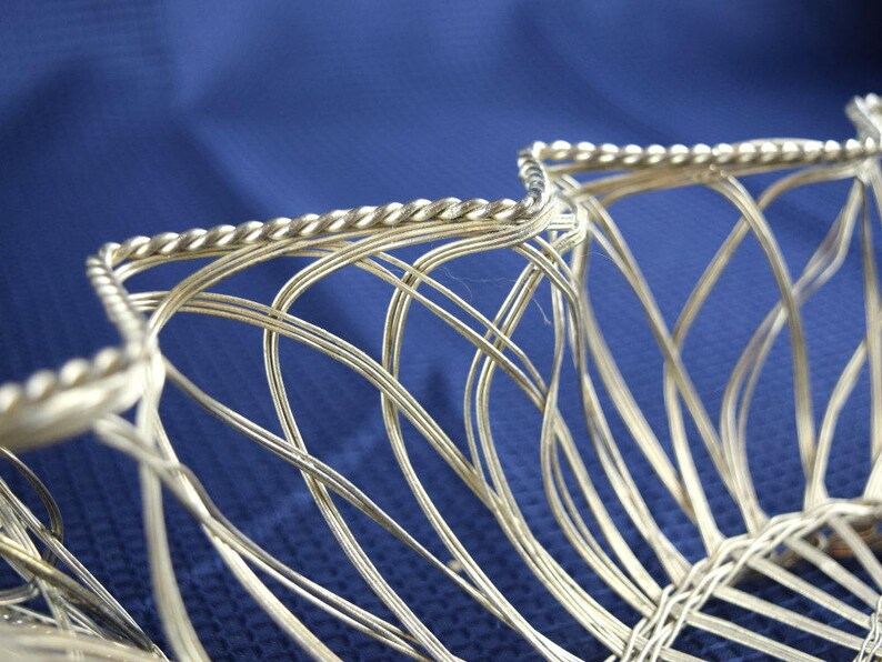 2 Vintage Silver Metal Wire Christmas Tree Baskets Holiday Etsy