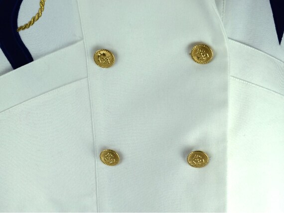 Vintage Linen Jacket Double Breasted Nautical Gol… - image 4
