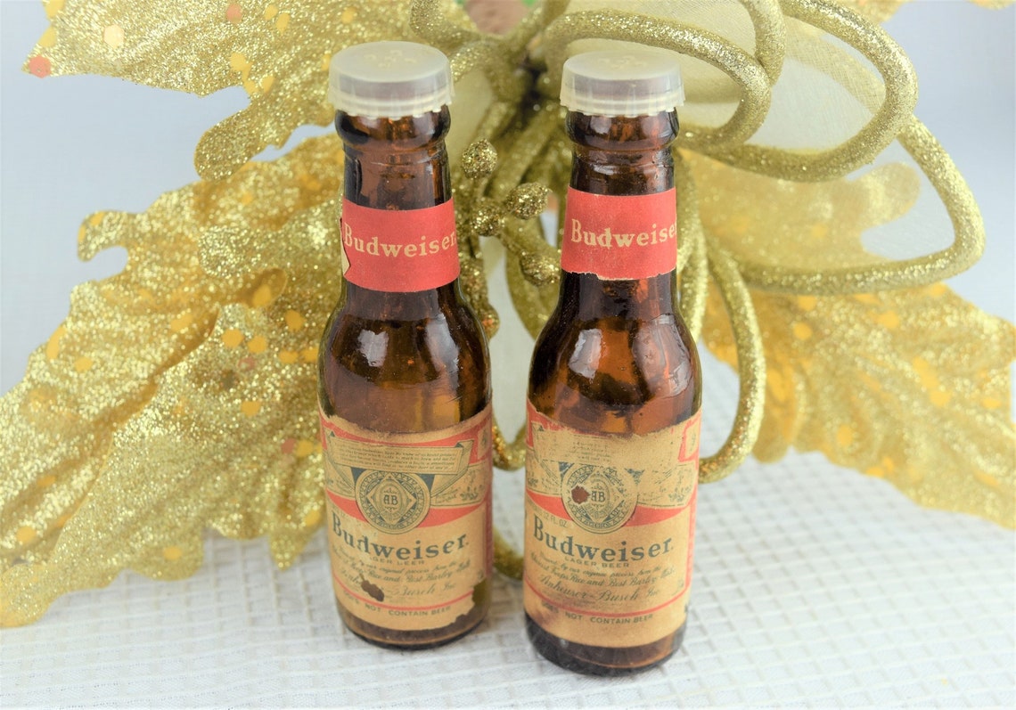 Vintage Budweiser Salt and Pepper Shakers Miniature Beer Etsy