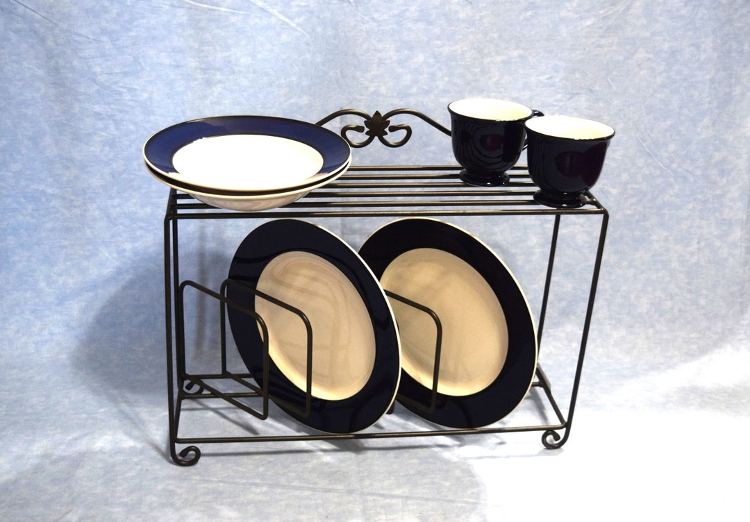 Vintage Longaberger Plate Rack Table Top Wrought Iron Plate Rack