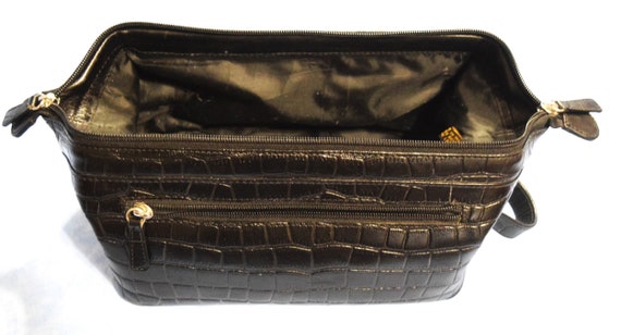 Vintage Black Leather Shaving Bag Toiletry Travel… - image 3