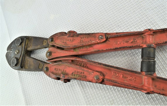 Vintage 24 Inch Bolt Cutters H K Porter Long Decorative Antique Metal Tool  Man Cave Decor Made in USA 