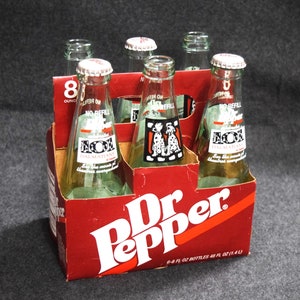 101 Dalmatians Pop Bottles 6 Dr. Pepper Bottles 1990s Disney Movie 6 Bottles and Carton Included