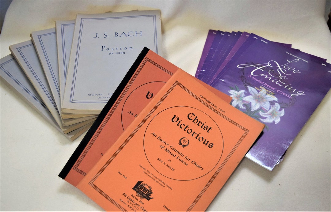 Religious Choir Books Bulk Ephemera Craft Paper Sheets 10X7 Church Easter Cantata Music Christ