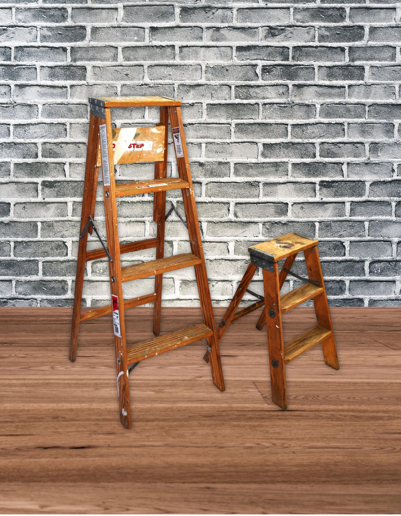 Vintage Wood Step Ladder 6 Step, 4 Step, or 3 Step Folding Wooden ...