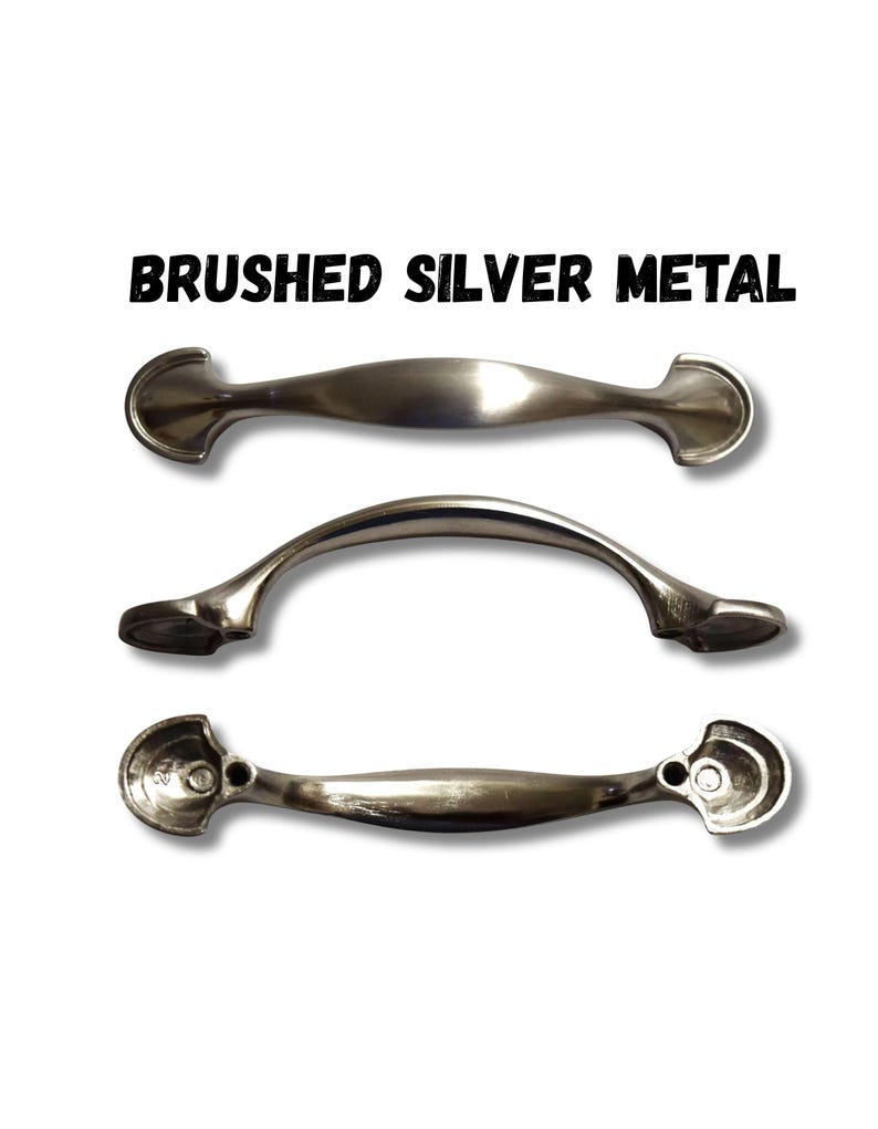 Brushed Silver Metal Drawer Pulls Knobs Cabinet Door Handles
