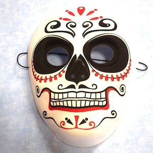 Vintage Zombie Witch Doctor Scary Adult Mask Hard Plastic with Silky Fabric Cover