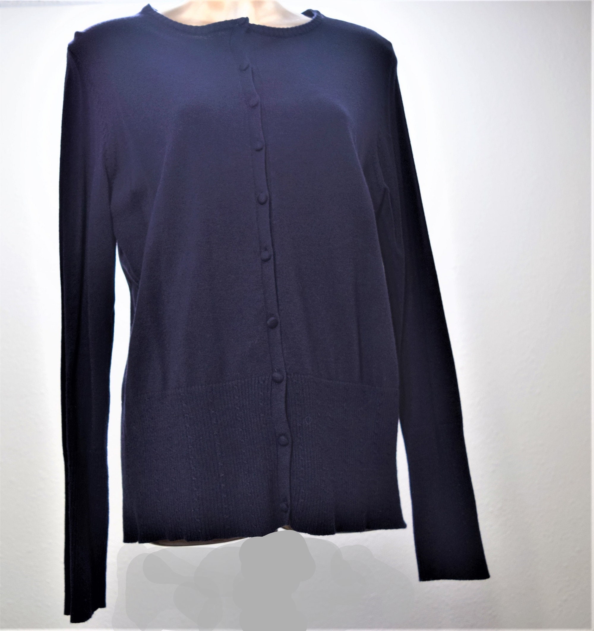 Vintage Navy Blue Sweater With Fitted 