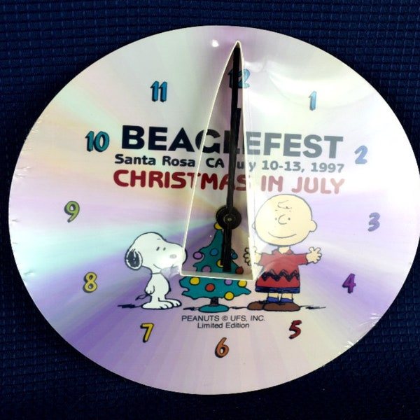 Vintage Snoopy Wall Clock Factory Sealed Beaglefest 1997 Limited Edition Second Hand Battery Operated