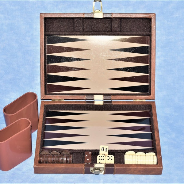 Leather Travel Backgammon Set Etsy