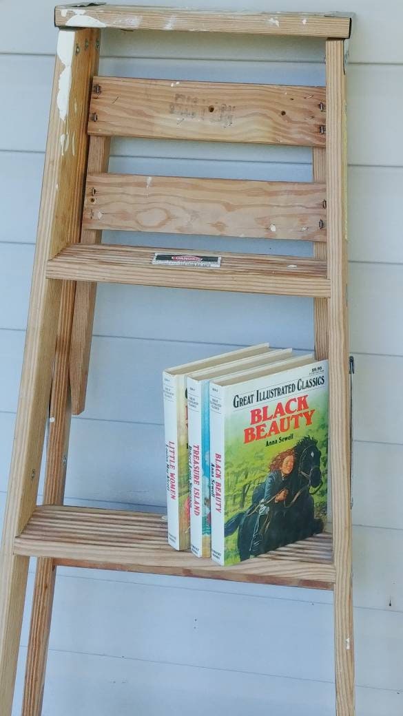 Vintage Wood Step Ladder 6 Step, 4 Step, or 3 Step Folding Wooden ...