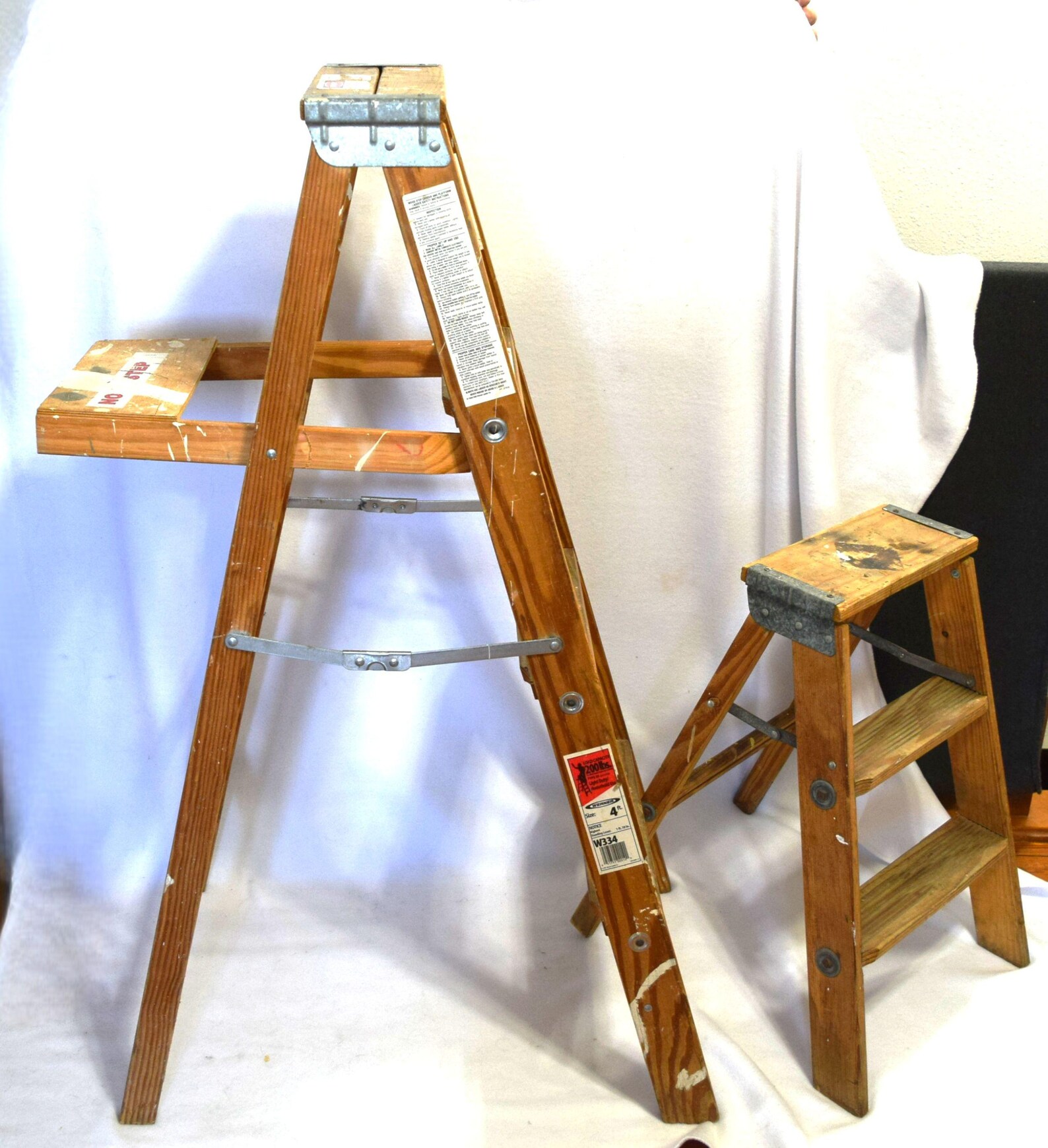 Vintage Wood Step Ladder 6 Step, 4 Step, or 3 Step Folding Wooden ...