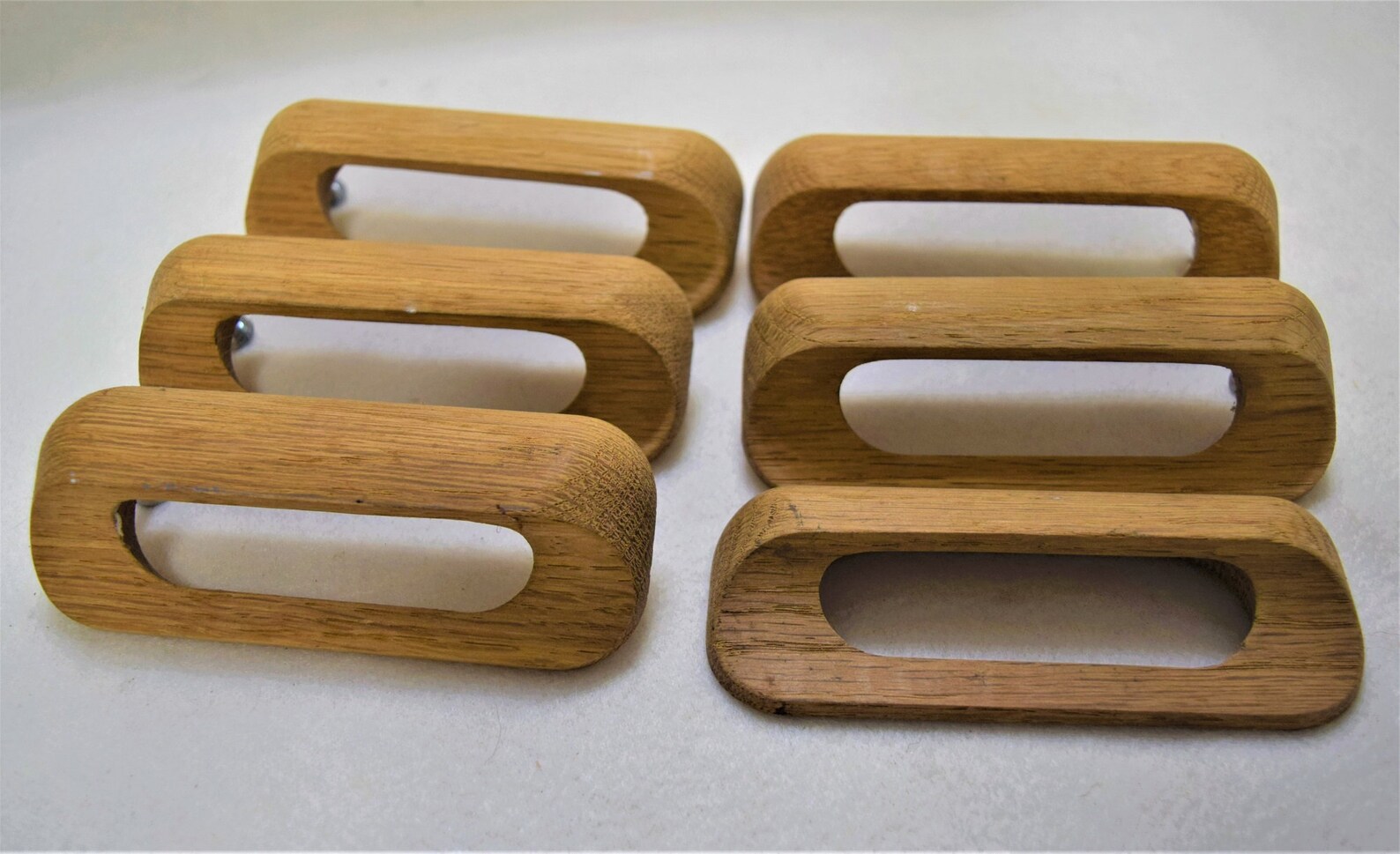 6 Vintage Oak Wood Drawer Pull Knobs Handles Salvaged Etsy